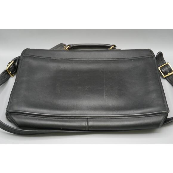 Vintage Coach Metropolitan Briefcase 5180 Black Glove Leather Brass w/ Papers - Picture 7 of 7